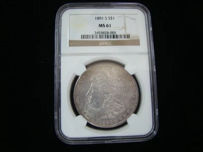 1891-S Morgan Silver Dollar NGC Graded MS61 #3455828-005 - Image 1 of 4