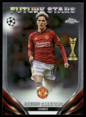 2024 TOPPS CHROME UEFA CLUB COMPETITIONS ALEJANDRO GARNACHO RC MANCHESTER UNITED - Image 1 of 2