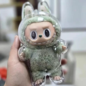 Custodia protettiva trasparente peluche Pop Mart Labubu The Monsters 1 pz stile stand NUOVO - Foto 1 di 7