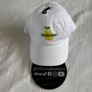 Lululemon Classic Unisex Ball Cap WHT White Lemon Yellow Green Logo Size S/M - Picture 1 of 5