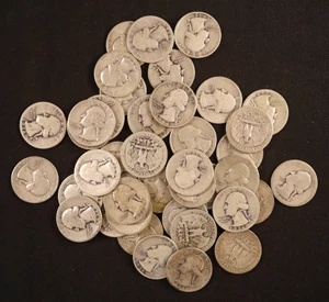 Roll of 40 Silver Washington Quarter Dollars (1934-1939)-Nice Early Lot (AG-VF) - Picture 1 of 14