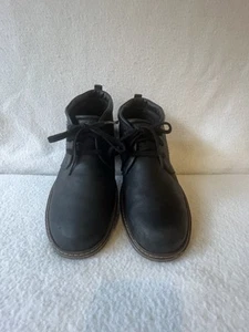 ECCO BOOTS MENS SIZE 10 BLACK LEATHER LACEUP CHUKKA BOOTIES GORETEX SHOES - Picture 1 of 10