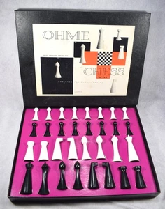 1960 Herman Ohme MCM Mid Century Modern Schach Männer Figuren in Original Box - Bild 1 von 7