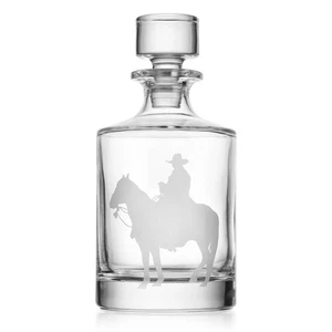 Western Cowboy Crystal Decanter - Picture 1 of 1