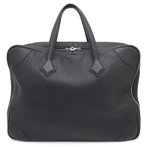 HERMES Victoria Travel Bag Size 50 Taurillon Clemence Black - Picture 1 of 16
