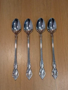 Menge 4 Oneida Community Brahms Edelstahl 7,5" Eistee oder Eisbecher Löffel Set EUC - Bild 1 von 8