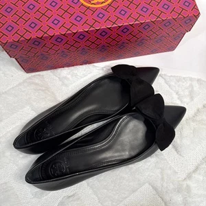 Tory Burch Rosalind Ballet Flat Retro Sheep Leather Lancaster Suede Size 8 NIB - Picture 1 of 8