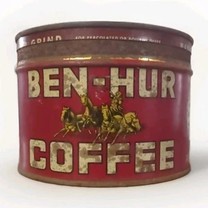 Vintage Ben-Hur Kaffee Blechdose 1 Pfund, Ben Hur Products Inc. - Bild 1 von 4