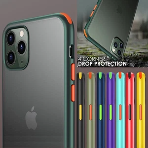 Case For iPhone 11 XR XS Max 7 8 Plus Shockproof Frosted Clear Back Phone Cover - Picture 1 of 15