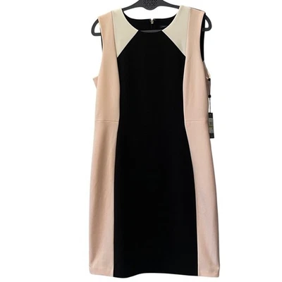Vestido Tommy Hilfiger Negro y Rosa Colorblock Sin Mangas 14 Nuevo Con Etiquetas Foto 1 de 4