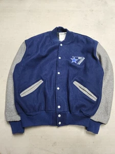 VTG 80s 90s Dallas Cowboys NFL Football NFC Letterman Jacket Coat DeLong Sz XL - Picture 1 of 9