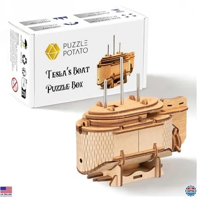 Caja rompecabezas Tesla Escape Room - Rompecabezas de madera 3D y regalo de dinero electrónico Foto 1 de 4