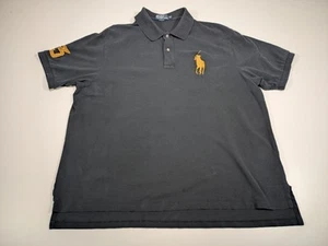 Polo By Ralph Lauren Mens 3XB Black Shirt Big Pony Gold Logo #3 Short Sleeve - Picture 1 of 11