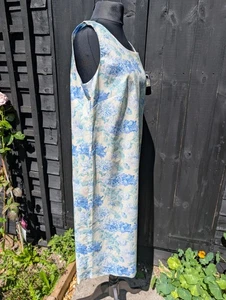 Vintage Liberty of London 1980s Blue Floral Shift Dress - Picture 1 of 11