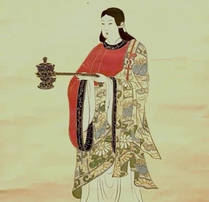 Antique Chinese Watercolor On Paper “Diaochan” Scroll Jin Khanate 17th Century - Picture 1 of 3