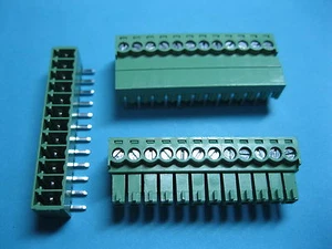 10 pcs 3.5mm Angle 12 pin Screw Terminal Block Connector Green Plugable Type New - Picture 1 of 7