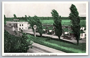 Viaduct Court Texaco Gas Station Cape Girardeau Missouri c1940 Postcard - Picture 1 of 2