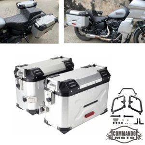 Estuche lateral de aluminio y kit de montaje para Harley Street Bob FXBB FXBBS FXST 2018-2023 - Imagen 1 de 10