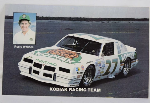 Vintage NASCAR Kodak Racing Team 27 Rusty Wallace Promo Postcard MINT Unused Cover