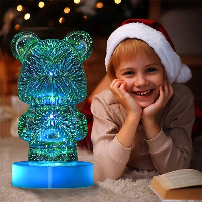 L35X LED Bear Fireworks Night Light Ambient Light for Kid Bedroom Decoration - Image 1 of 4