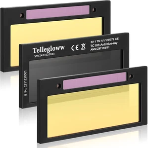 3 Set 2" X 4 1/4" Gold Auto Darkening Welding Lens Shade 11 Welding Filter Helme - Picture 1 of 6