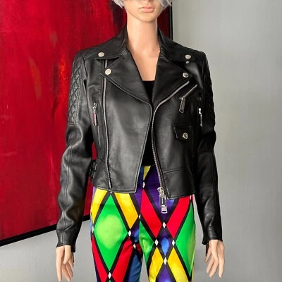DSQUARED2 women's leather biker jacket size IT 42 from 2016 - Image 1 of 4