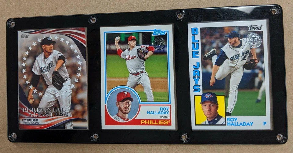 ROY HALLADAY 3 CARD PLAQUE TORONTO BLUE JAYS PHILADELPHIA PHILLIES - Image 1 of 1