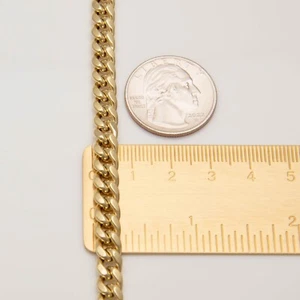 10K Gelbgold hohle Miami Kubanische Halskette Kette 6,5 mm 22-28" - Panzerkette Herren Wm - Bild 1 von 4