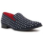 Men Gentleman Faux Suede Slip On Studded Shoes Leather Lined Rhinestones Loafers