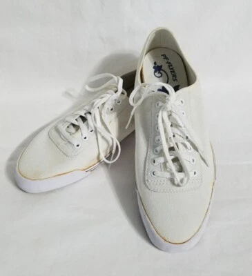 PF Flyers Women's White Low Top Tennis Shoes Size 7 Canvas Lace Up Sneakers - Image 1 of 4