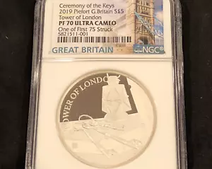 2019 PIEFORT GRAN BRITANNIA CHIAVI CERIMONIA ARGENTO TORRE LONDRA PF70 1ST 75 #73L - Foto 1 di 10