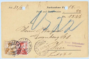 Suiza 1913 Abrazo Publicidad Postal Cubierta de San Galo 164-65 - Imagen 1 de 2