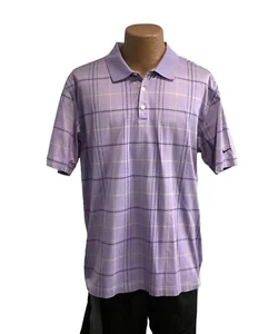 Polo de golf Nike para hombre talla XL púrpura a cuadros material elástico - Imagen 1 de 5