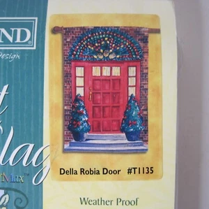 Toland Art Flag: Della Robia Door #T1135 Standard Size 24" x 36" Garden - Sealed - Picture 1 of 6