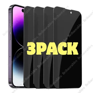 3x Privacy Screen Protector Tempered Glass For iPhone 15 14 13 12 11 Pro XR 8 7 - Picture 1 of 29