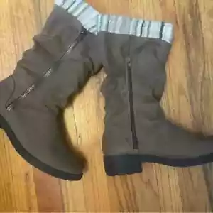 Rocket Dog Women - Size 10 - Brown Knee High Boots with cute fabric detail at to - Picture 1 of 4