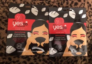 Yes to Tomatoes Clear Skin Detoxifying Charcoal Paper Mask 0.67 oz ea LOT OF 2 - Picture 1 of 4