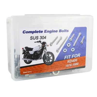 62 peças conjunto de parafusos de motor de aço inoxidável para motocicleta ajuste para YAMAHA RD400 1976-1980 - Imagem 1 de 4