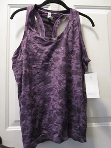 ATHLETA MOMENTUM FLORAL RACERBACK TANK TOP IN SPACEDYE PURPLE SIZE XL   NEW - Picture 1 of 5