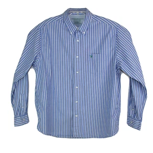 American Eagle Outfitters Shirt Blue Striped Men Size XL Pocket Logo 100% Cotton - Picture 1 of 8