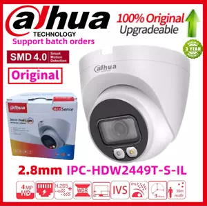 Dahua 4MP full Color IP Camera Smart Light Analytics+ IPC-HDW2449T-S-IL POE Dome - Picture 1 of 24