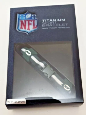 Спортивный титановый браслет New York Jets NFL 8,5 дюйма - Изображение 1 из 2