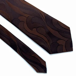 Chanel Georges France Brown Abstract Vintage Tie Made In Canada - Picture 1 of 5