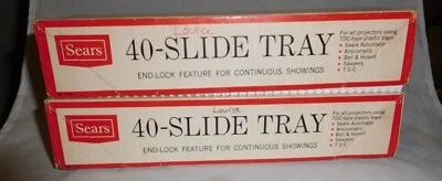 Two Vintage SEARS 40 - Slide Tray with End- Lock for Continuous Showings 3 9975 - Image 1 of 3