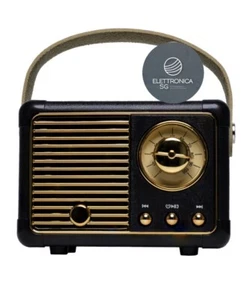 MINI SPEAKER BLUETOOTH VINTAGE - BTP-203 - CASSA PORTATILE BLUETOOTH -USB/AUX Br - Foto 1 di 1