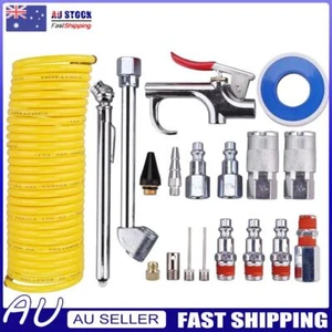 20pcs 25 FT Recoil Air Compressor Hose Set 200 PSI Air Compressor Coupling Set - Picture 1 of 12