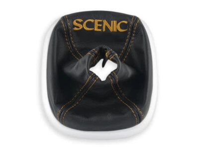 PARA RENAULT SCENIC 2 2003-2009 CAMBIO DE MARCHAS BOTA POLAINA CUERO BORDADO BEIGE Foto 1 de 4