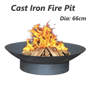 Fire Pit Cast Iron Patio Heater 66cm Open Vintage Fireplace Firepit Plant Bowl O - Picture 1 of 4