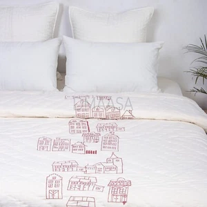 Solid Plain Handmade Indian Cotton Light Weight Quilt Jaipuri Razai - Picture 1 of 5