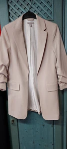 H+M Blazer Gr. XS Gr. 34 beige 3/4 Arm Sommer Business neuw. Strech - Bild 1 von 3